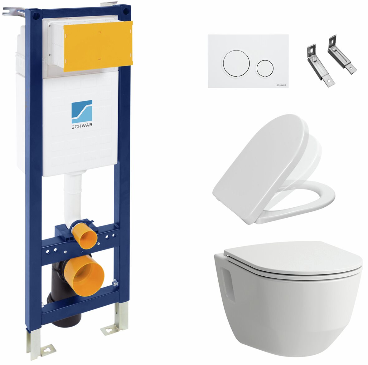 LPC seinä-WC-paketti Arki 530 Complete Basic vaimennettu kansi kiiltävä valkoinen/valkoinen