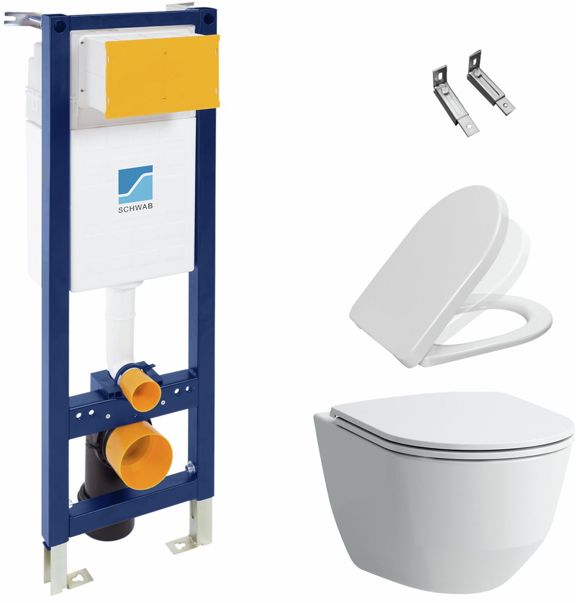 LPC seinä-WC-paketti Arki 530 Custom LCC vaimennettu kansi kiiltävä valkoinen