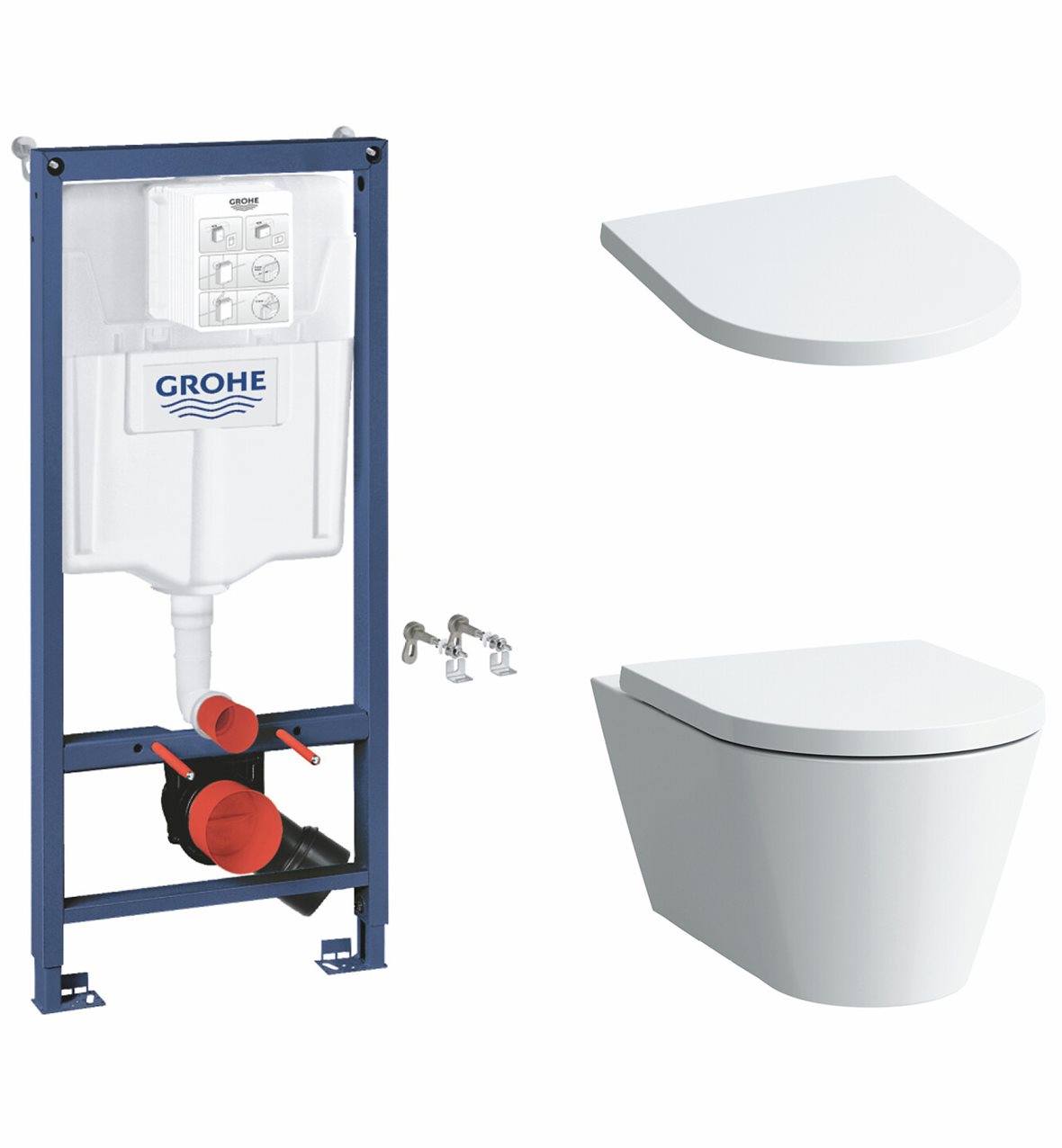LPC seinä-WC-paketti Peak Kartell Grohe 545 Custom LCC vaimennettu kansi kiiltävä valkoinen