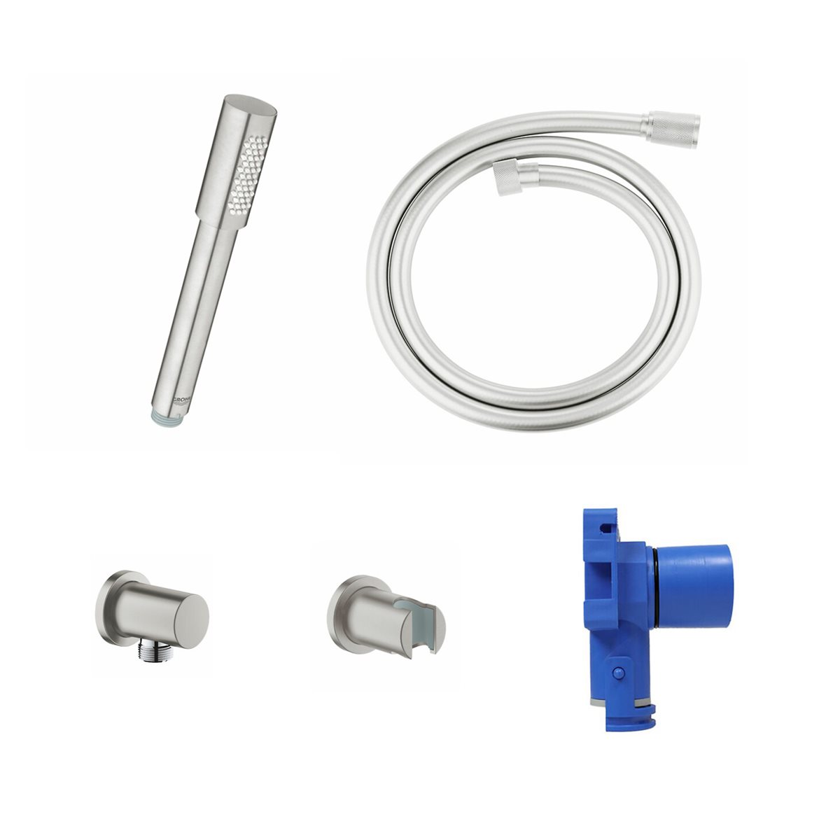 GROHE Sena Stick suihkusetti paketti seinäliittimellä supersteel 6,5 l/min