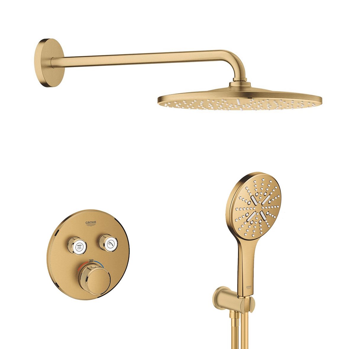 GROHE SmartControl piiloasennettava sadesuihkusetti brushed cool sunrise
