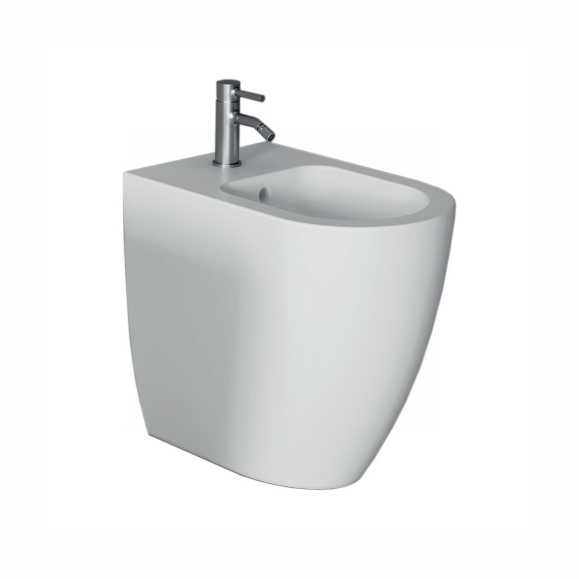 Alice Ceramica FORM pesuistuin lattiaan korkea kiiltävä valkoinen