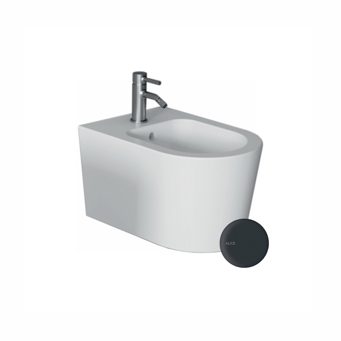 Alice Ceramica FORM pesuistuin seinään 500 mattamusta