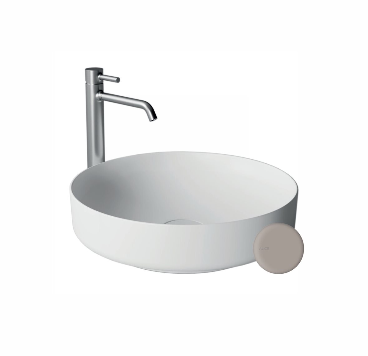 Alice Ceramica FORM malja-allas 45X45X12 cm harmaa posliini matta harmaa