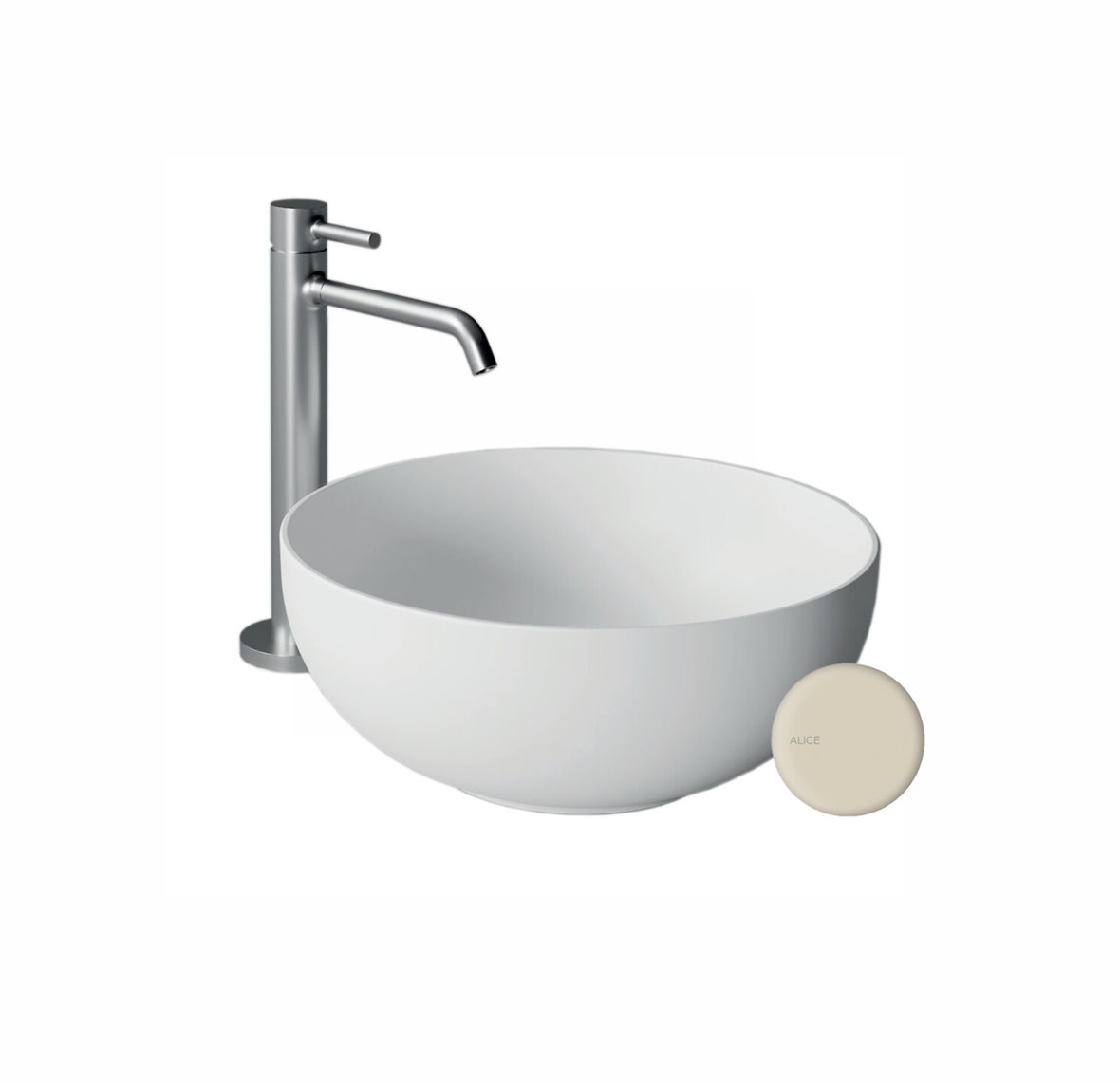 Alice Ceramica FORM malja-allas 37X37X15 cm hiekka posliini matta beige