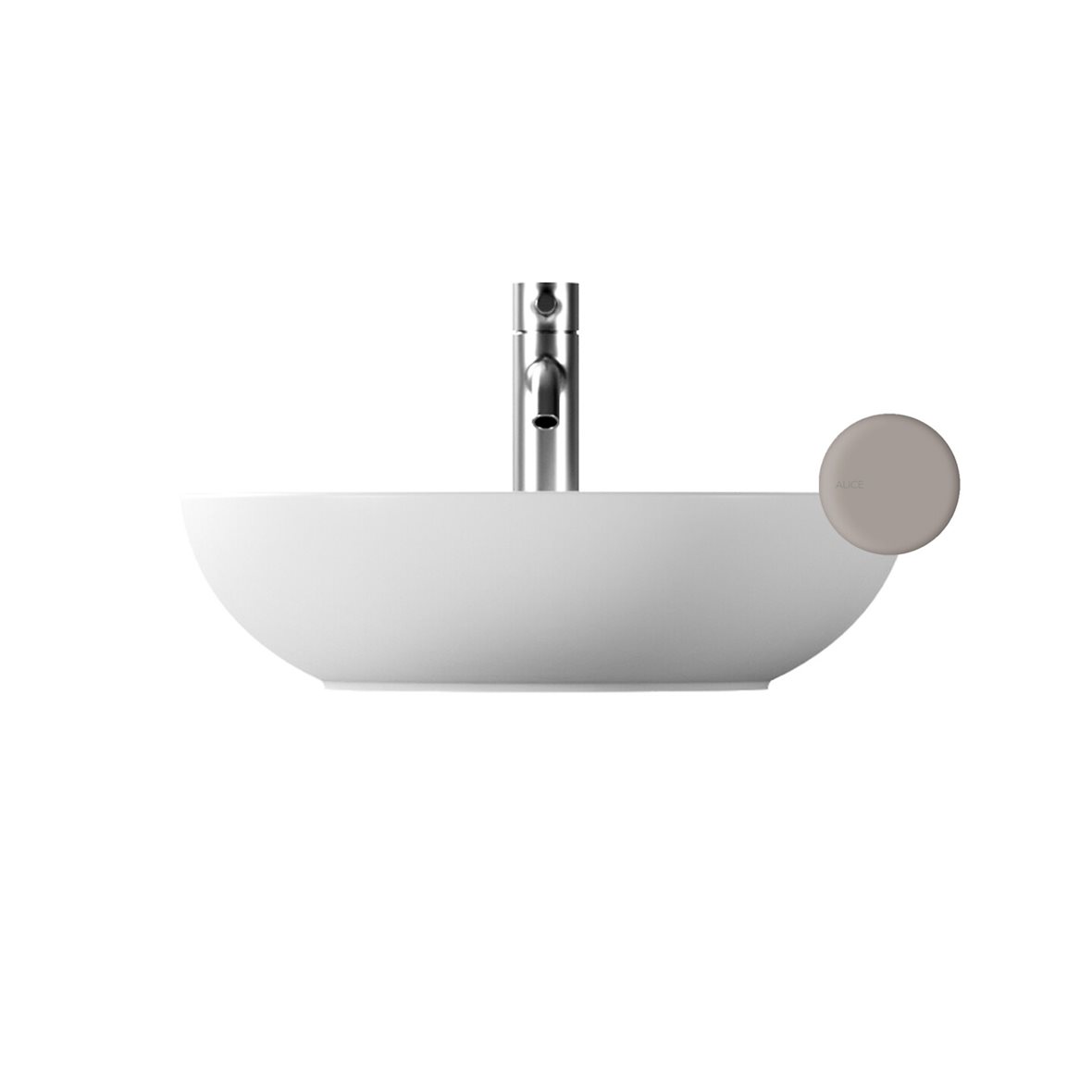 Alice Ceramica FORM pesuallas tason päälle 45X45X12 cm harmaa posliini matta harmaa
