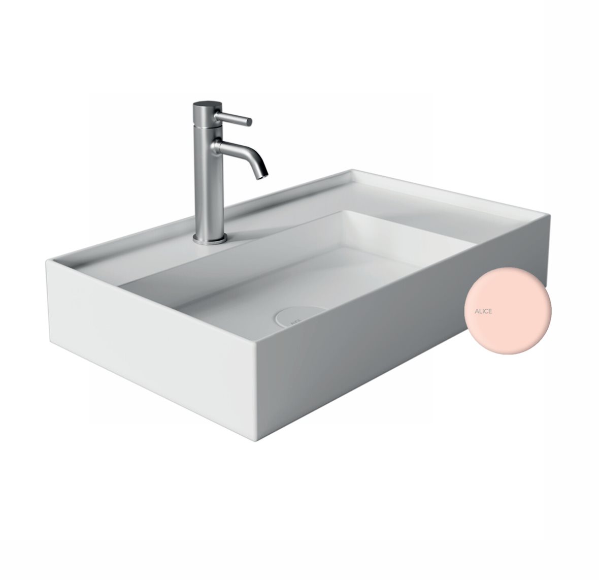 Alice Ceramica HIDE pesuallas tason päälle 65X40X12 cm rosa posliini kulho vasemmalla matta punainen