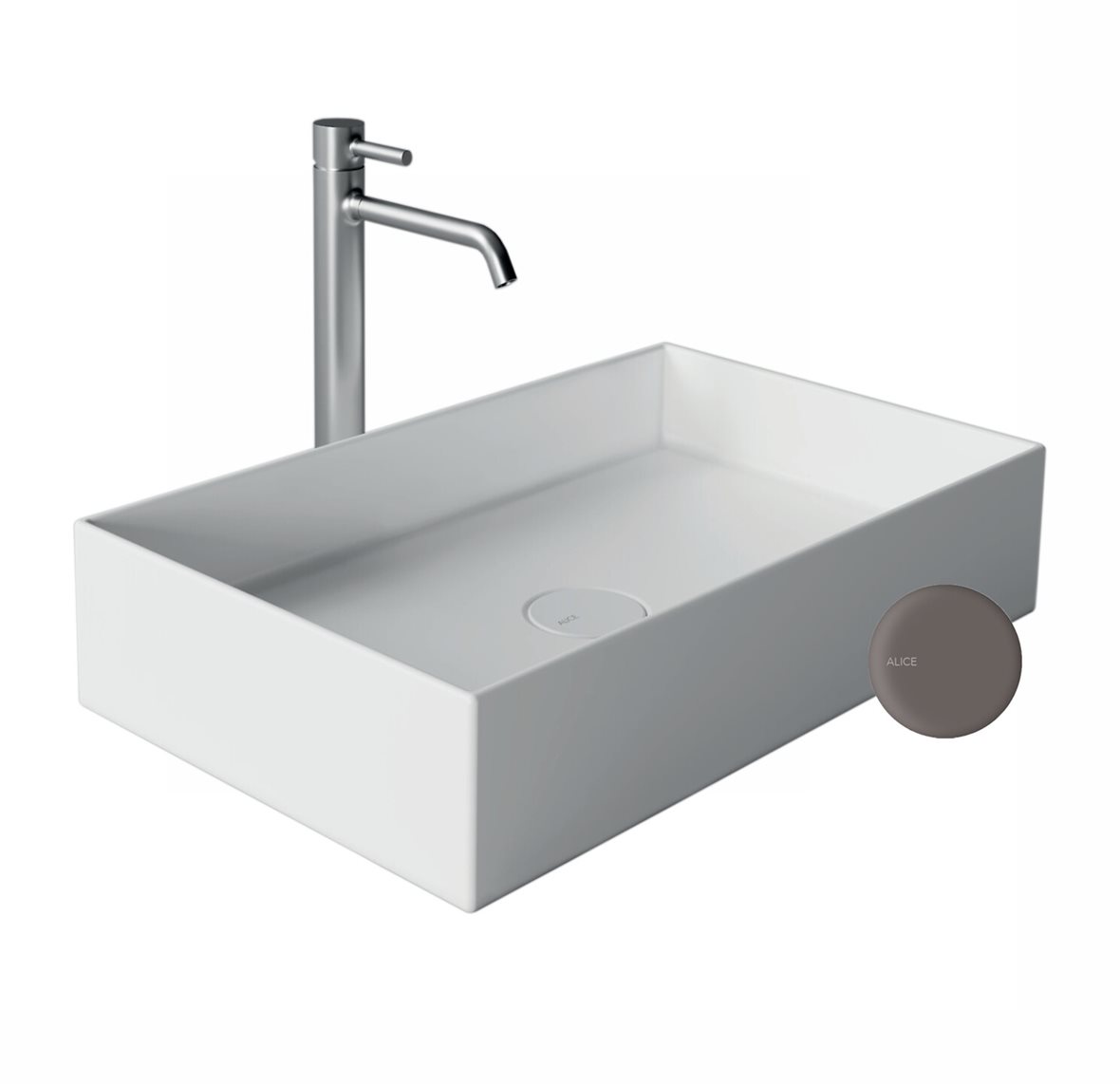 Alice Ceramica HIDE malja-allas 60X37X12 cm kahvi posliini matta ruskea