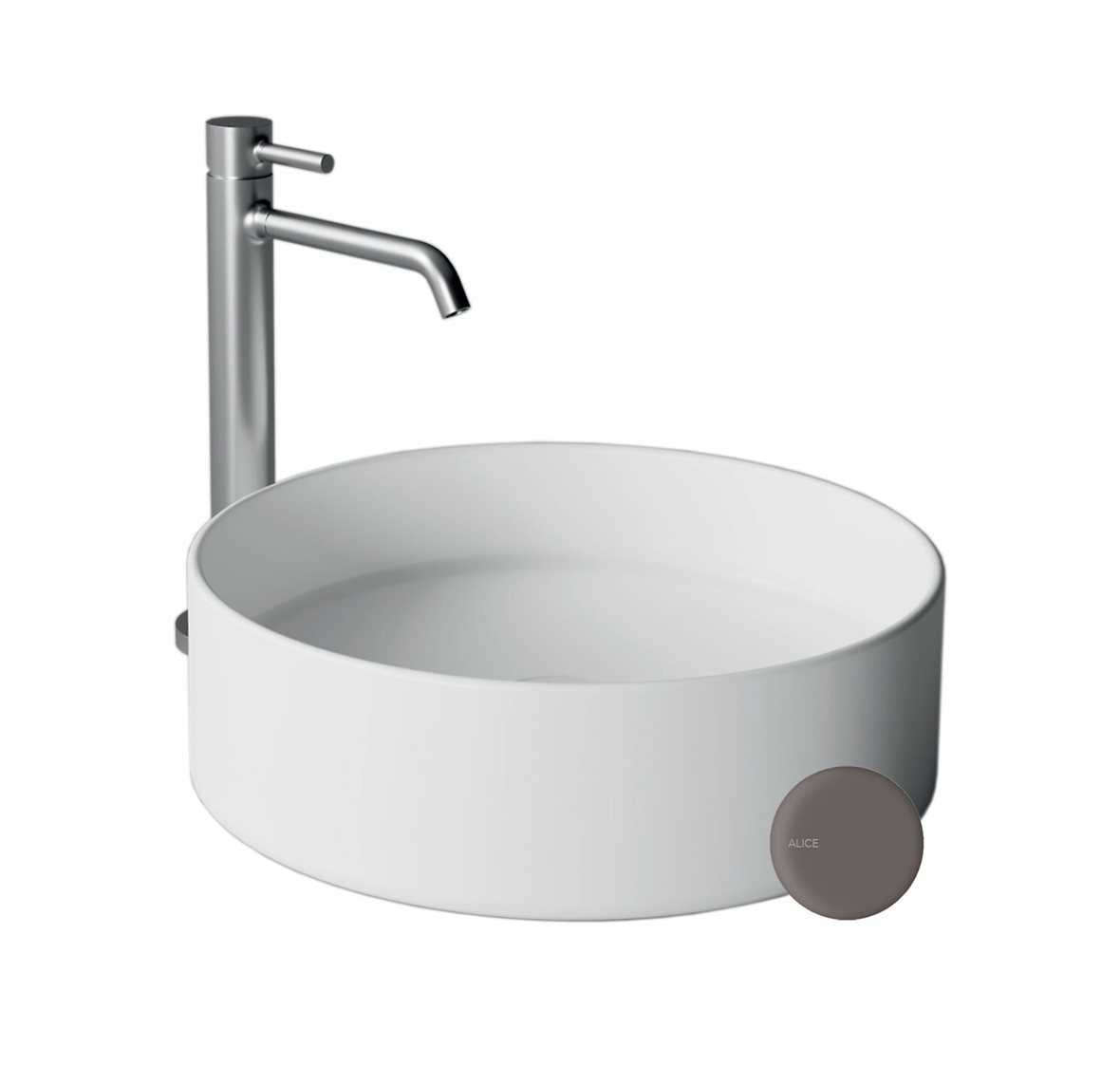 Alice Ceramica HIDE malja-allas 40X40X12 cm kahvi posliini matta ruskea