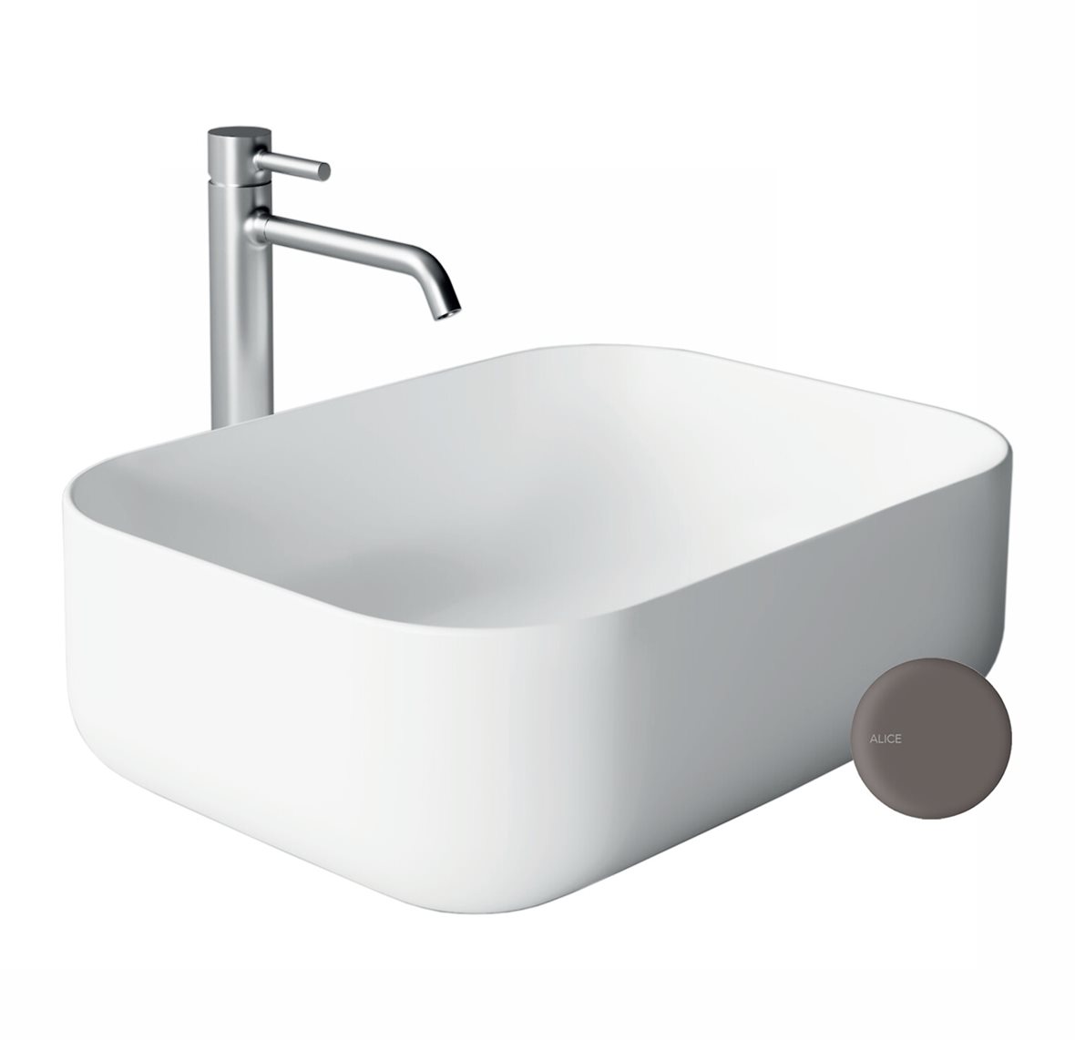 Alice Ceramica UNICA malja-allas 50X37X17 cm kahvi posliini matta ruskea