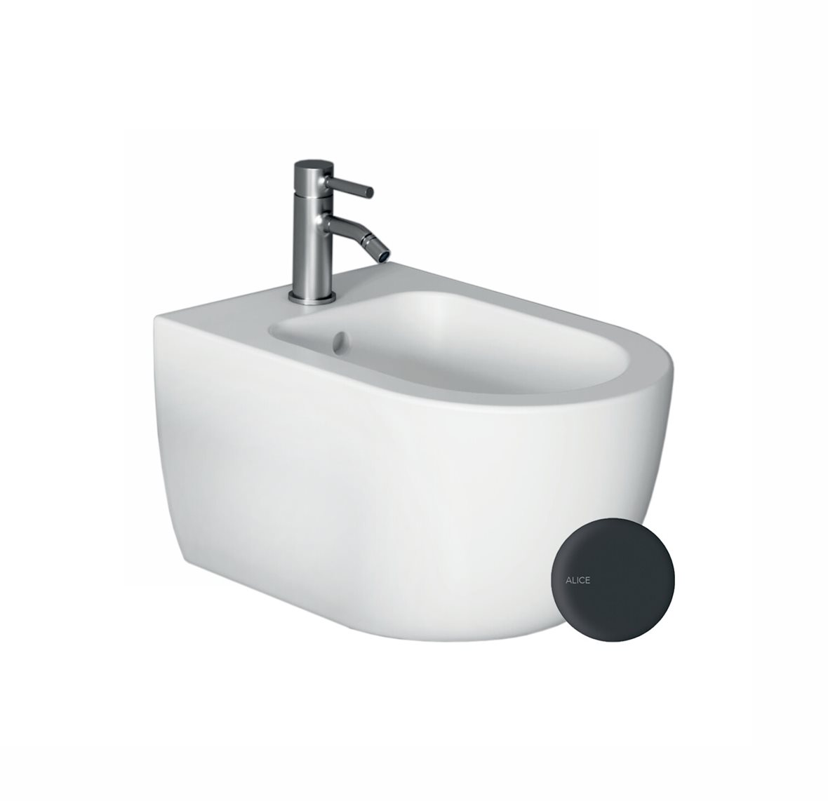 Alice Ceramica UNICA pesuistuin seinään 500 mattamusta