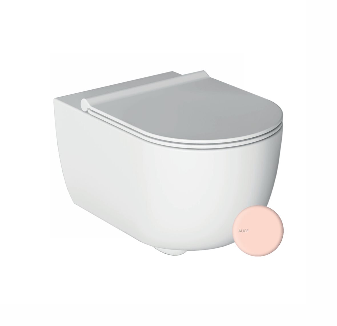 Alice Ceramica UNICA WC-istuin seinään 550 rimless rosa