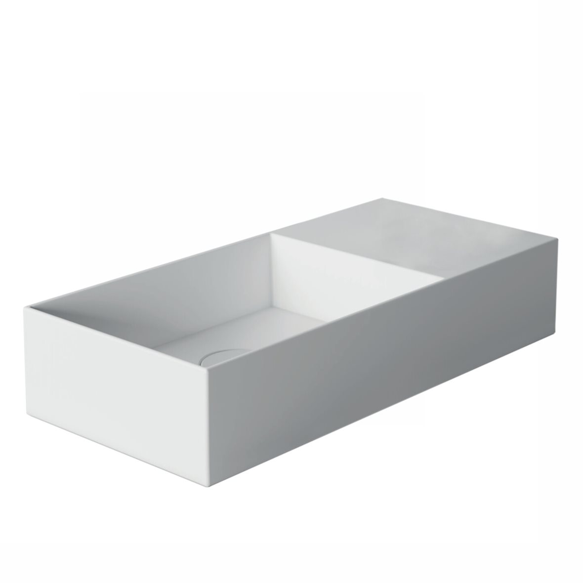 Alice Ceramica SPY pieni malja-allas 55X25X11 cm mattavalkoinen posliini kulho vasemmalla valkoinen