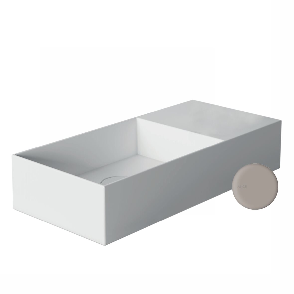 Alice Ceramica SPY pieni malja-allas 55X25X11 cm harmaa posliini kulho vasemmalla harmaa