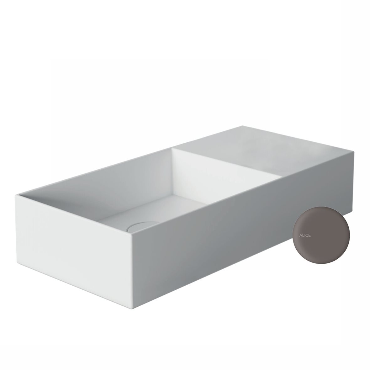 Alice Ceramica SPY pieni malja-allas 55X25X11 cm kahvi posliini kulho vasemmalla ruskea