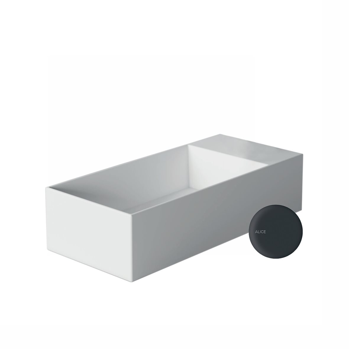 Alice Ceramica SPY pieni malja-allas 45X20X11 cm mattamusta posliini kulho vasemmalla musta