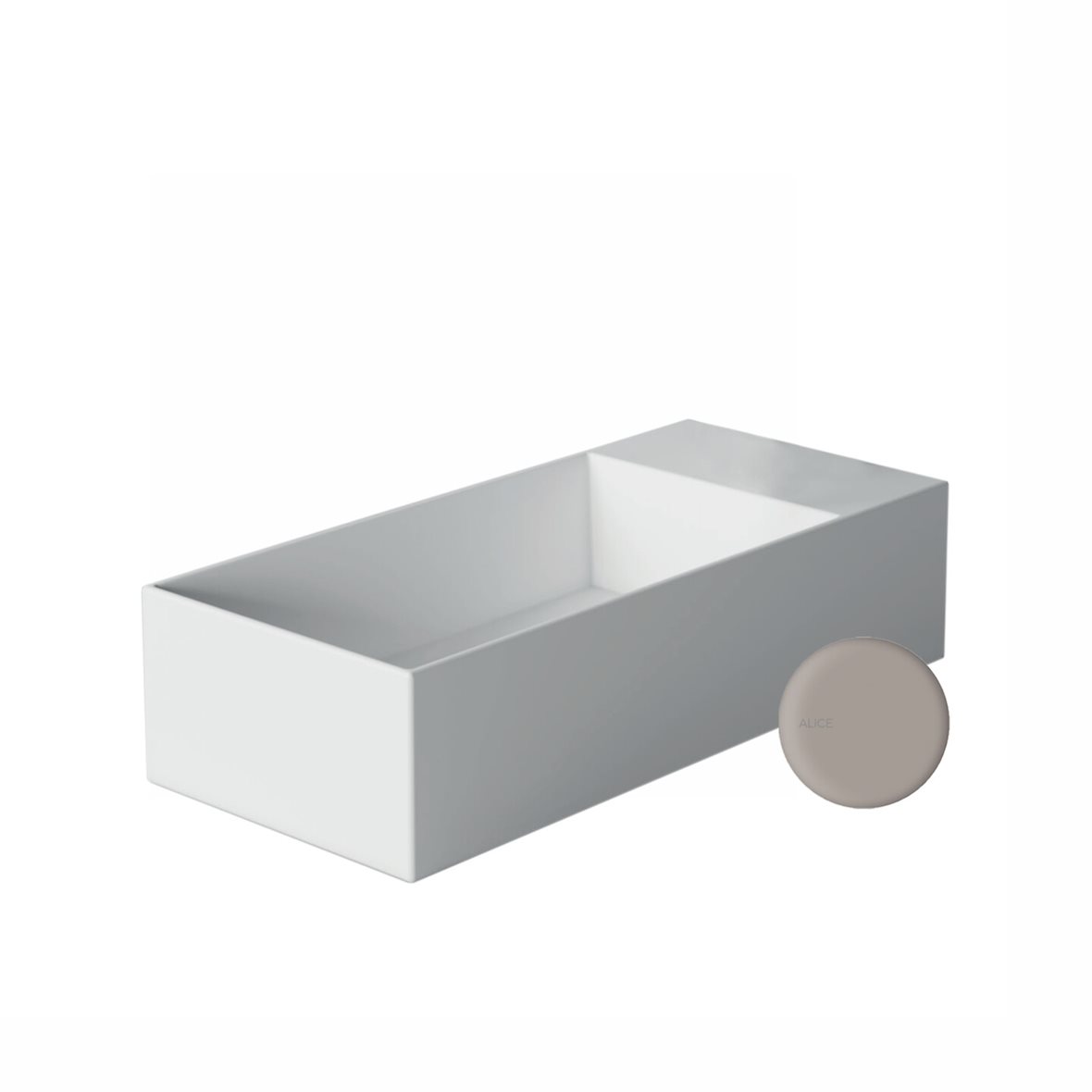 Alice Ceramica SPY pieni malja-allas 45X20X11 cm harmaa posliini kulho vasemmalla harmaa