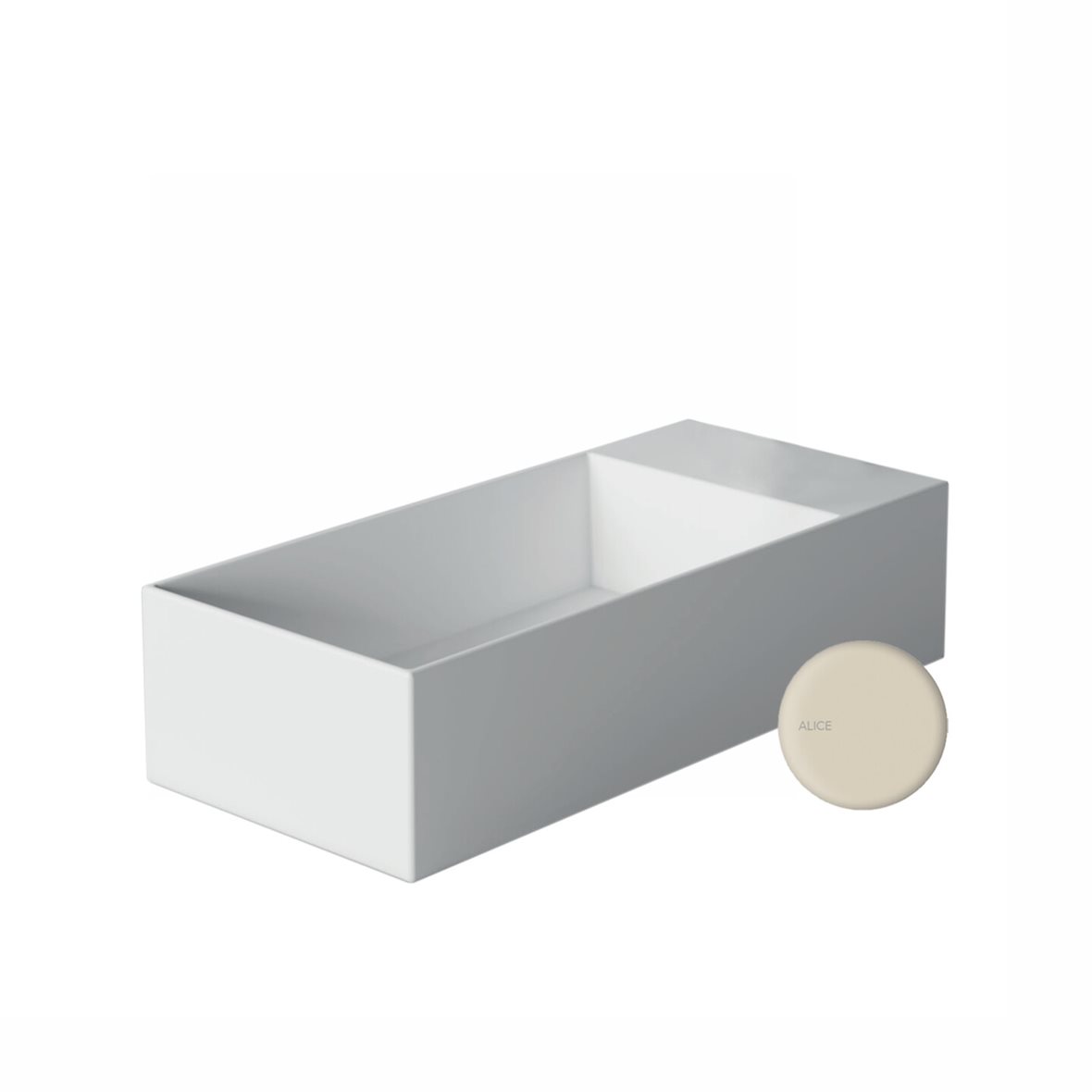 Alice Ceramica SPY pieni malja-allas 45X20X11 cm hiekka posliini kulho vasemmalla beige