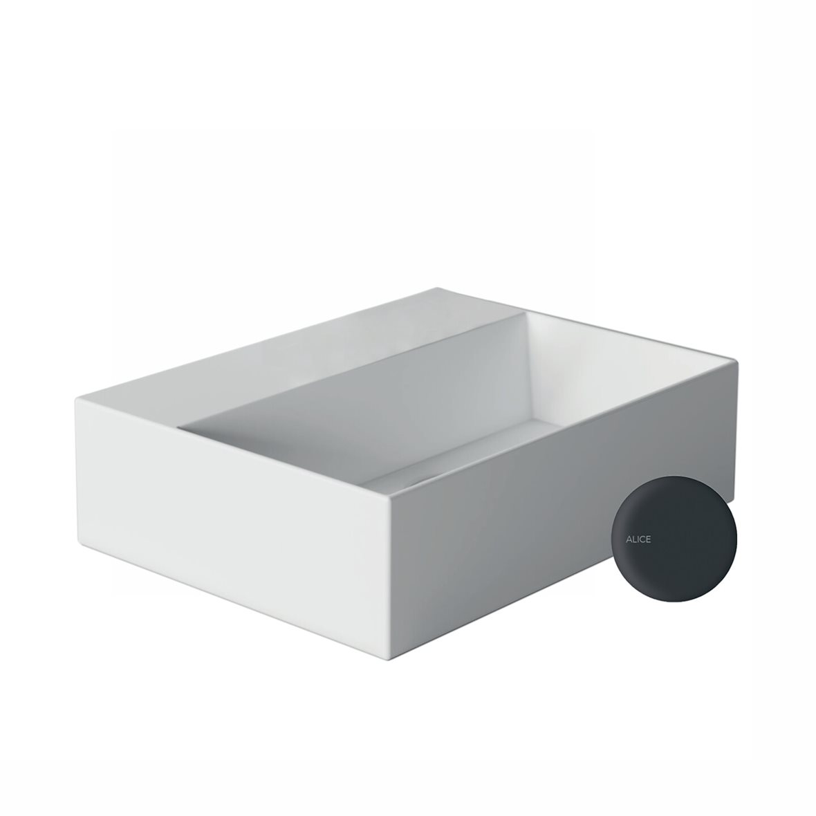 Alice Ceramica SPY pieni malja-allas 40X30X11 cm mattamusta posliini musta