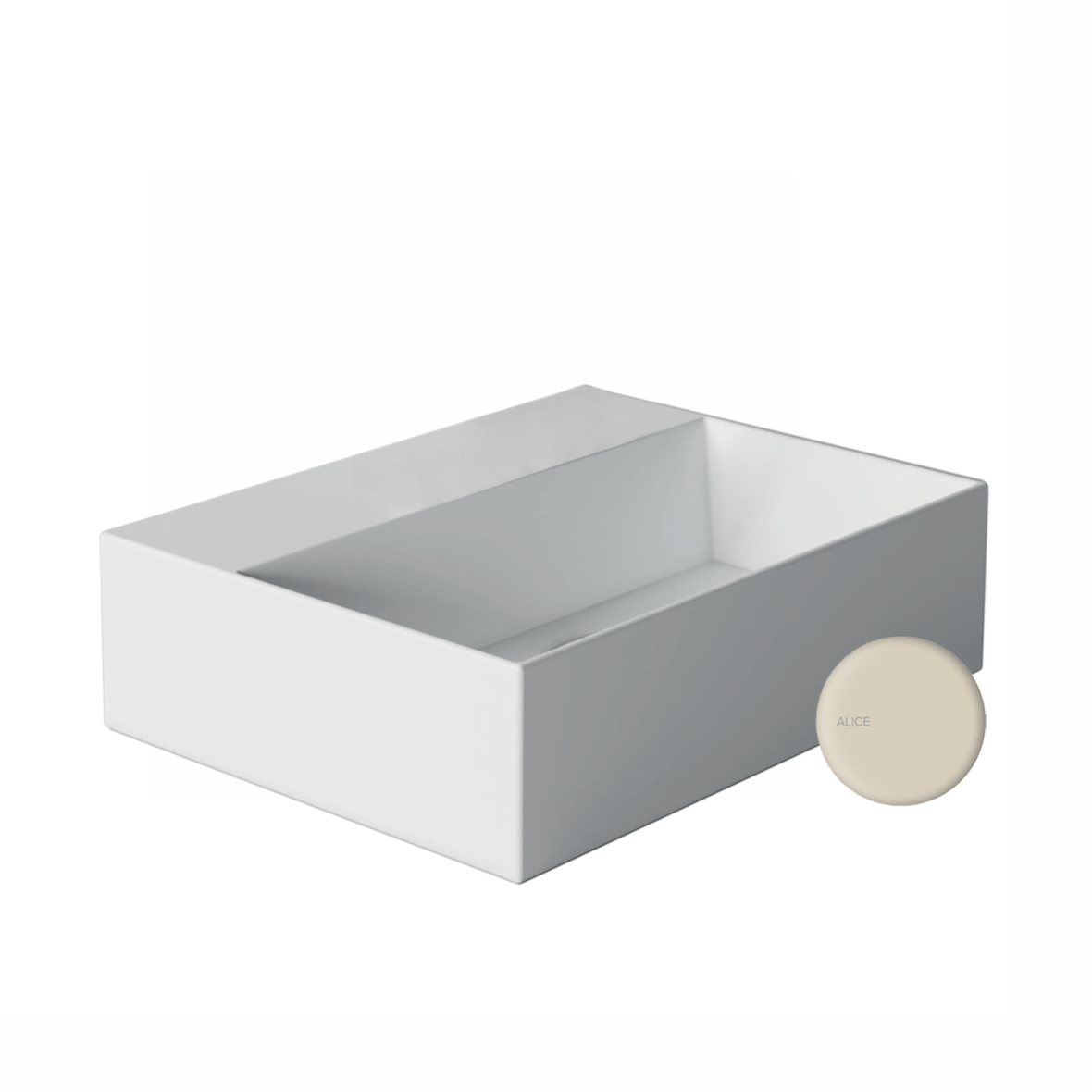 Alice Ceramica SPY pieni malja-allas 40X30X11 cm hiekka posliini beige