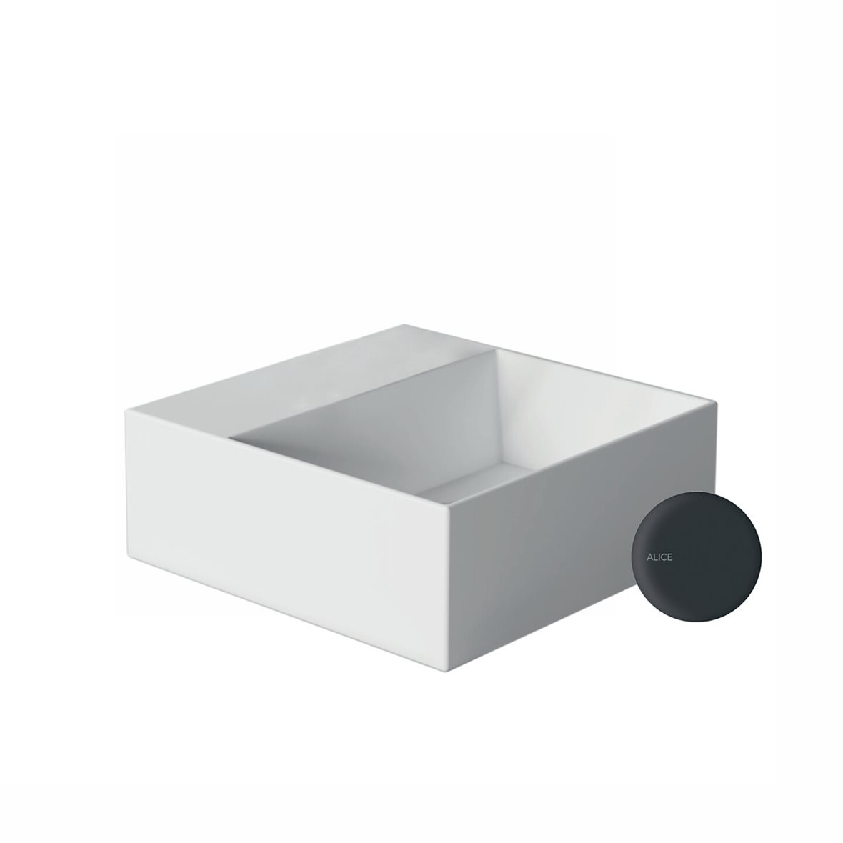 Alice Ceramica SPY pieni malja-allas 30X30X11 cm mattamusta posliini musta
