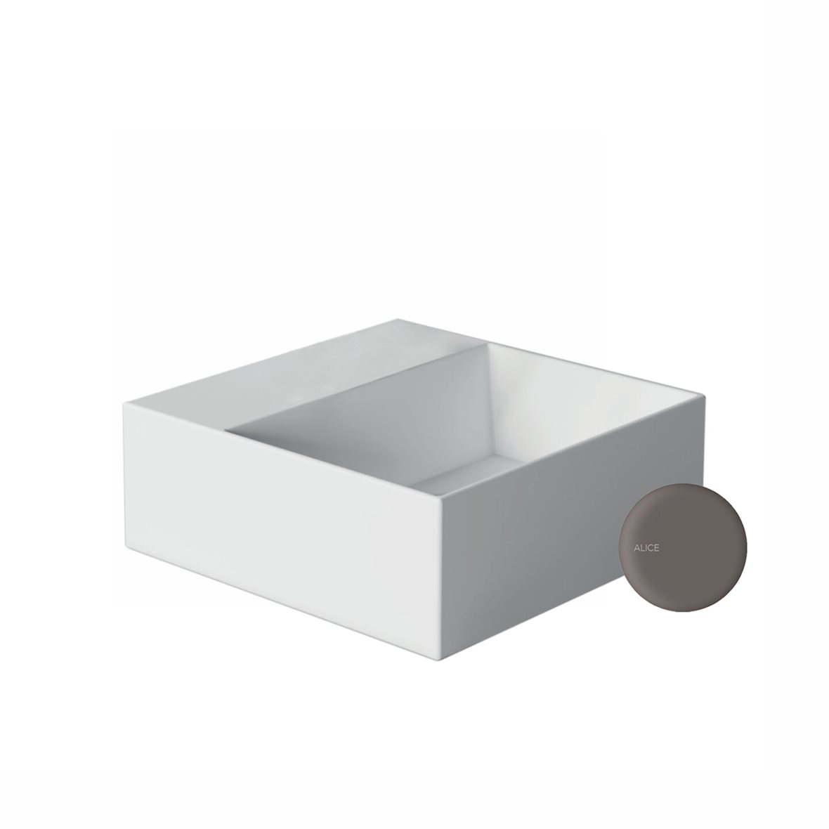 Alice Ceramica SPY pieni malja-allas 30X30X11 cm kahvi posliini ruskea