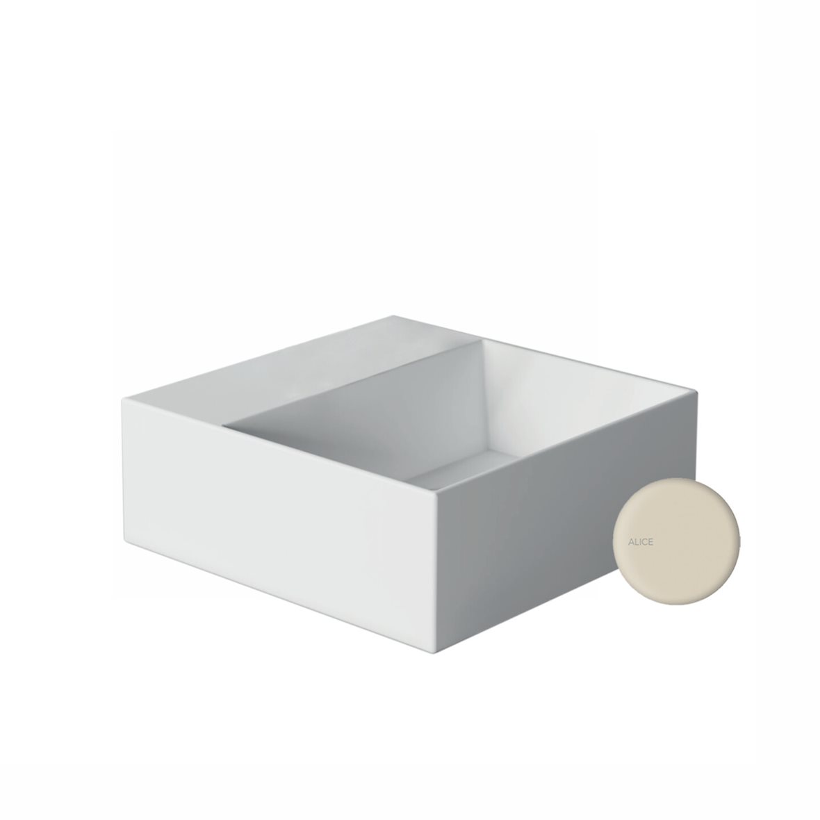 Alice Ceramica SPY pieni malja-allas 30X30X11 cm hiekka posliini beige