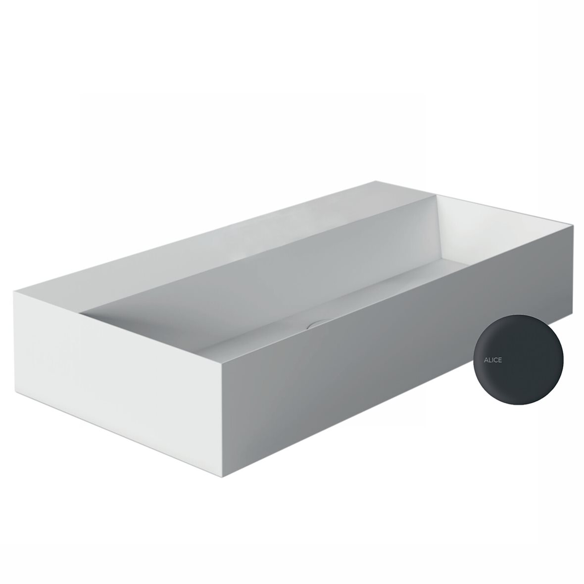 Alice Ceramica SPY pieni malja-allas 60X30X11 cm mattamusta posliini musta