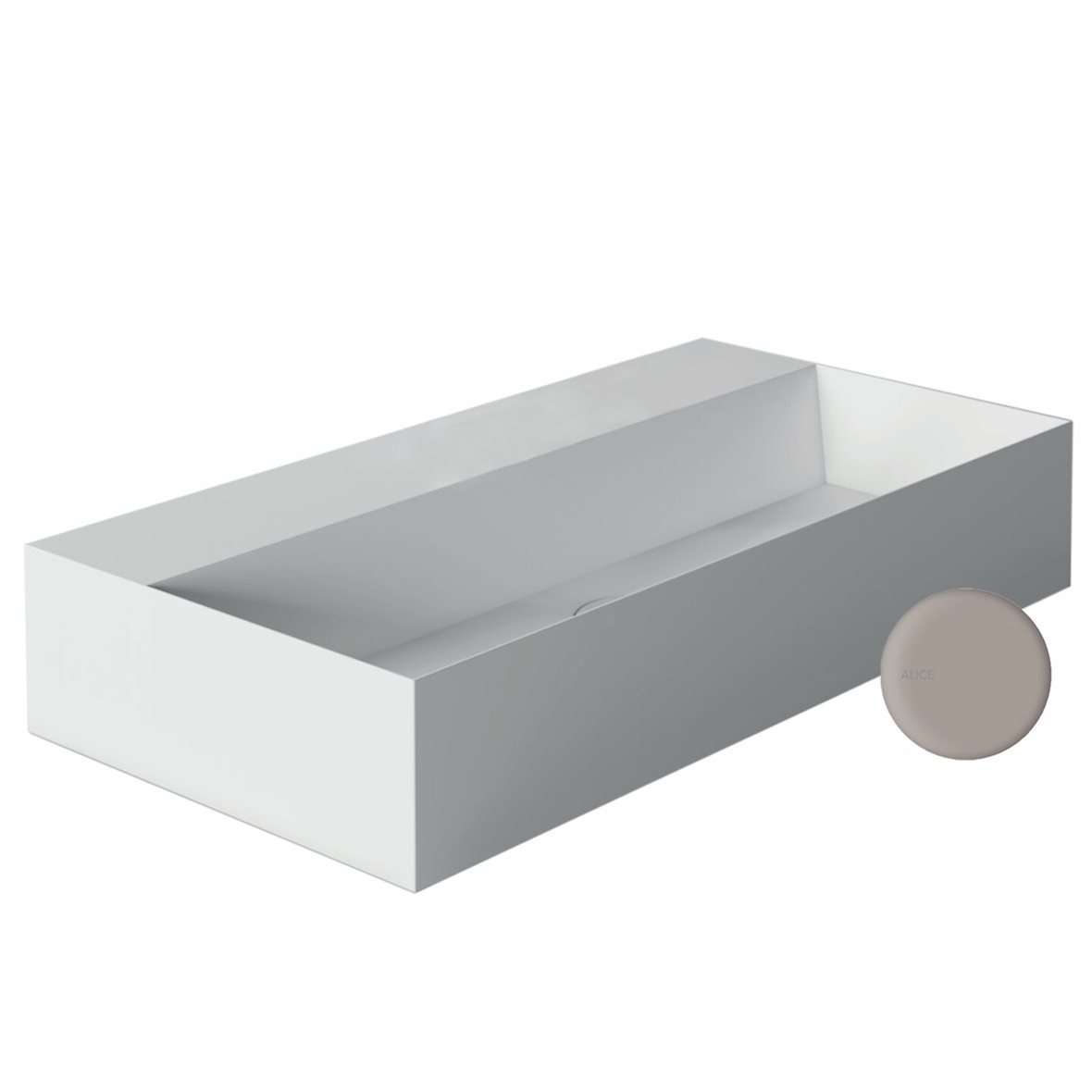 Alice Ceramica SPY pieni malja-allas 60X30X11 cm harmaa posliini harmaa