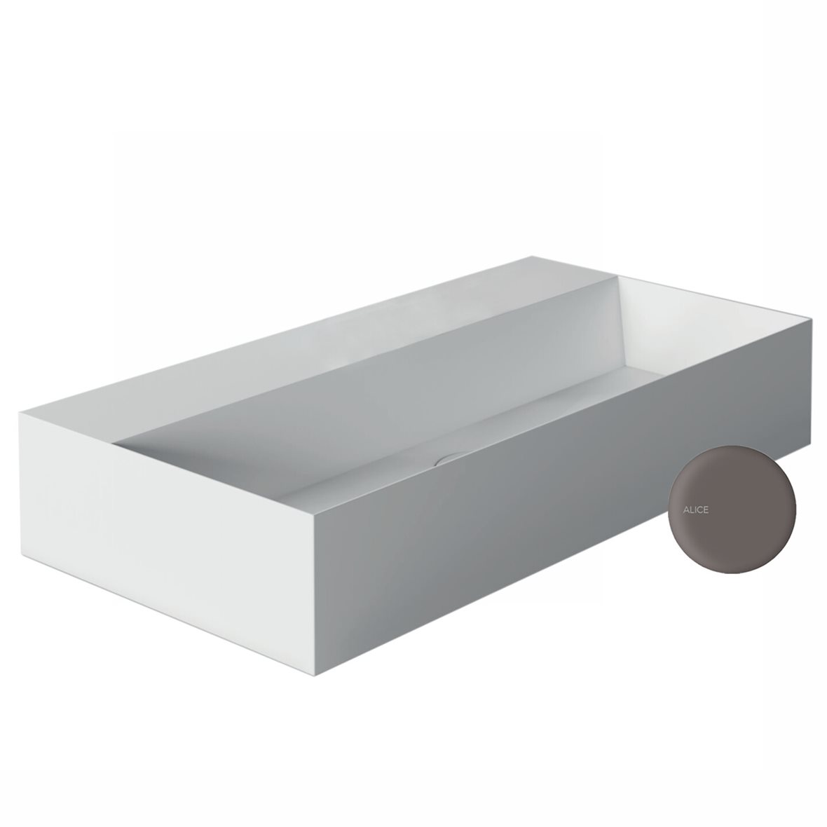 Alice Ceramica SPY pieni malja-allas 60X30X11 cm kahvi posliini ruskea