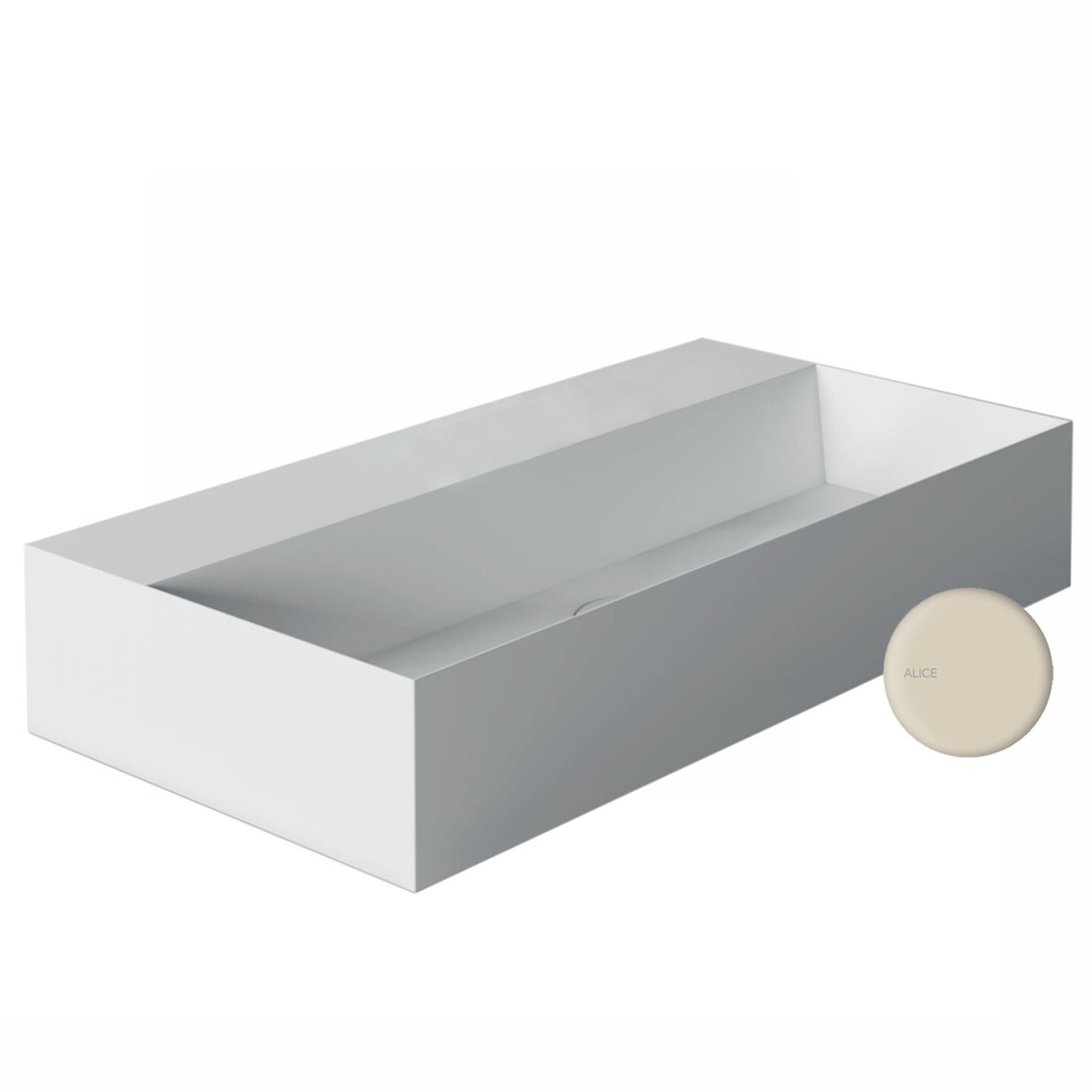 Alice Ceramica SPY pieni malja-allas 60X30X11 cm hiekka posliini beige