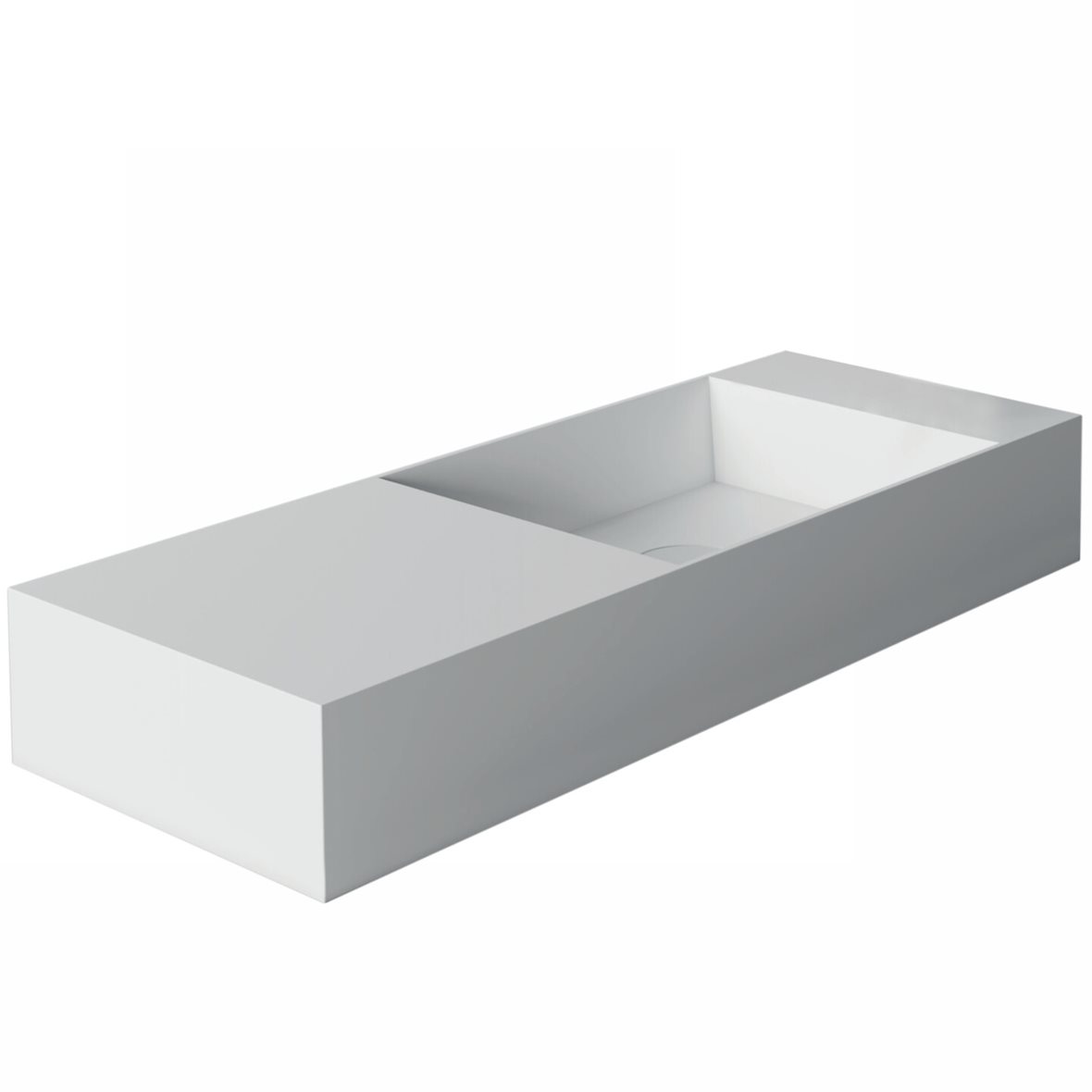 Alice Ceramica SPY pieni malja-allas 75X27X11 cm kiiltävä valkoinen posliini kulho oikealla valkoinen