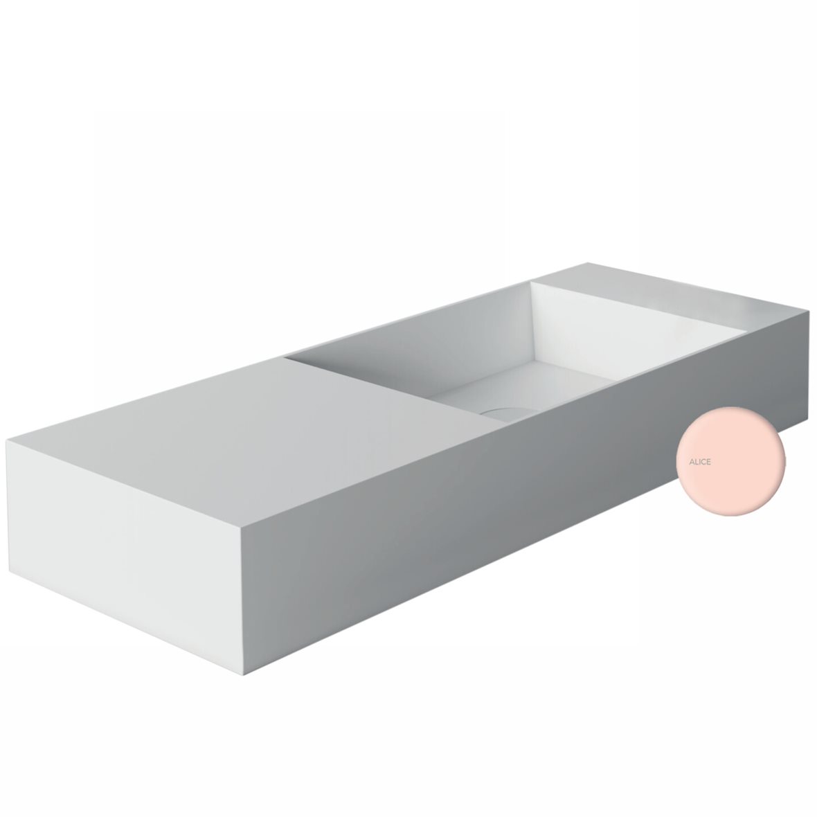 Alice Ceramica SPY pieni malja-allas 75X27X11 cm rosa posliini kulho oikealla punainen