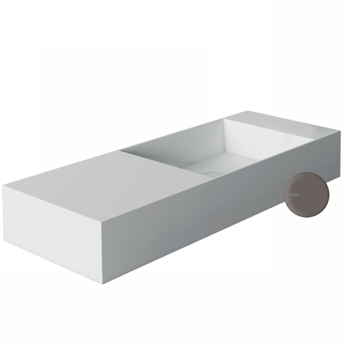 Alice Ceramica SPY pieni malja-allas 75X27X11 cm kahvi posliini kulho oikealla ruskea