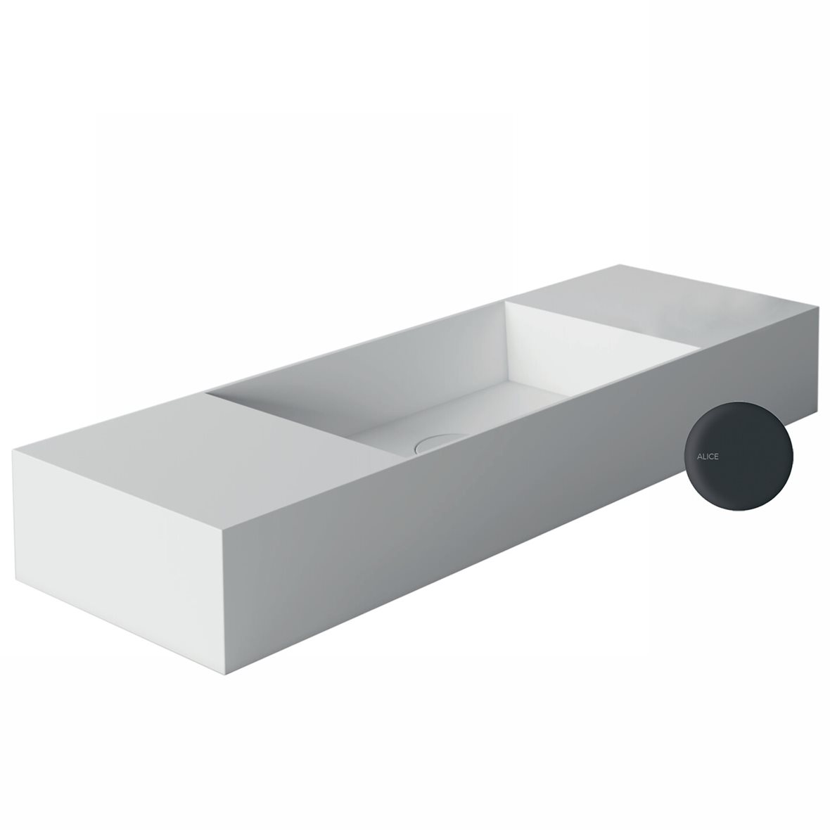 Alice Ceramica SPY pieni malja-allas 80X25X11 cm mattamusta posliini musta