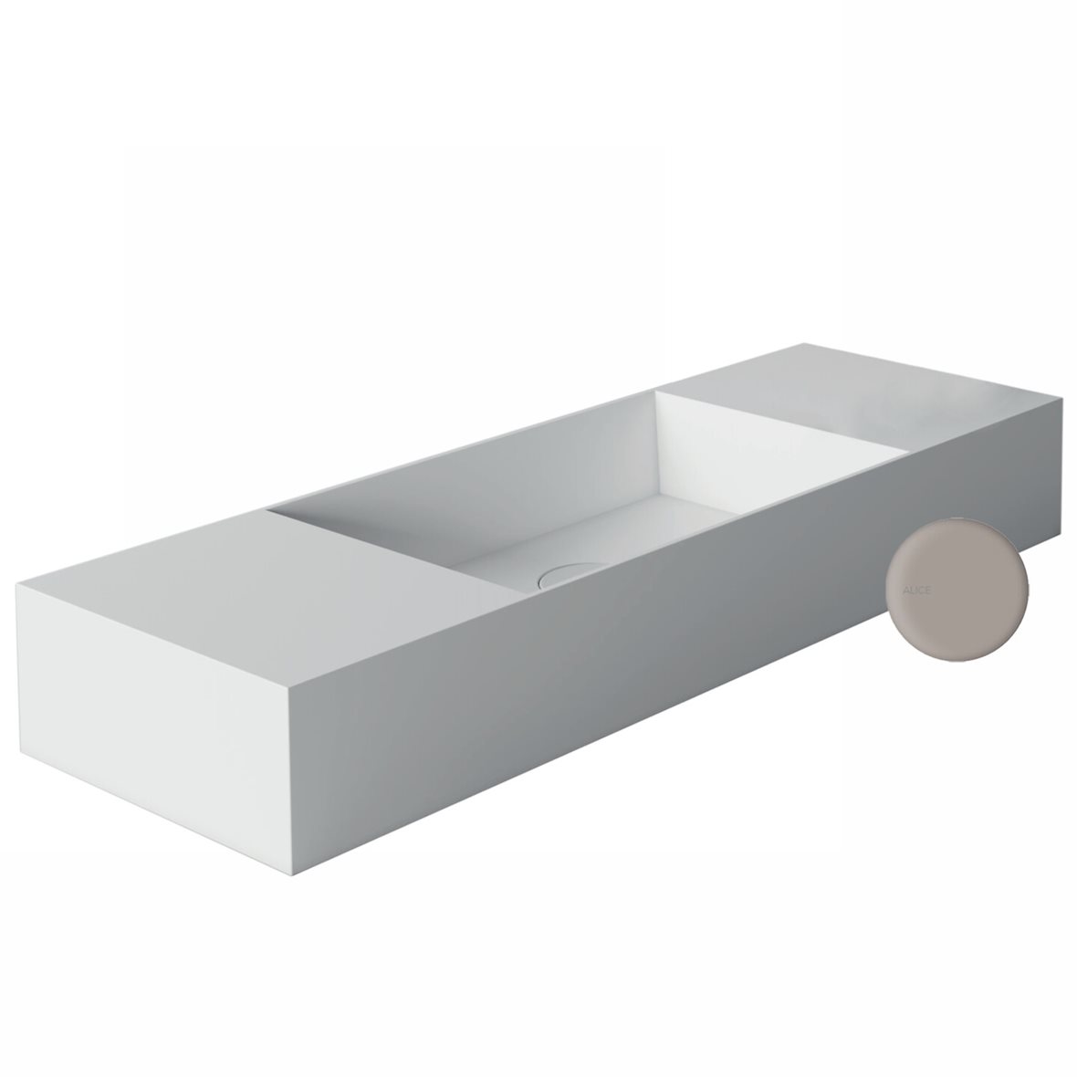 Alice Ceramica SPY pieni malja-allas 80X25X11 cm harmaa posliini harmaa