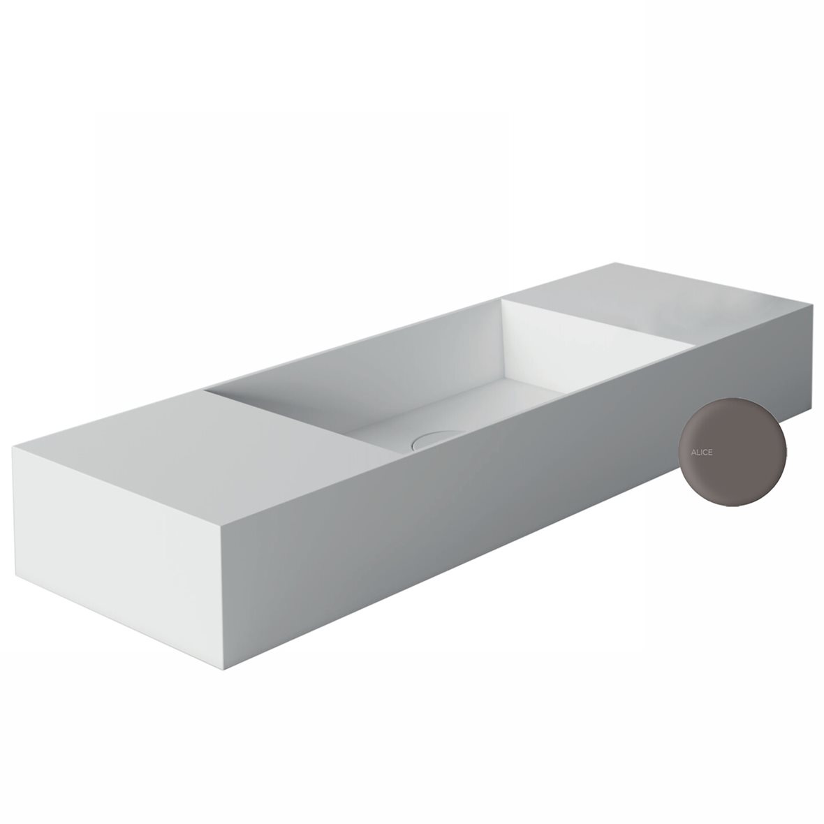 Alice Ceramica SPY pieni malja-allas 80X25X11 cm kahvi posliini ruskea