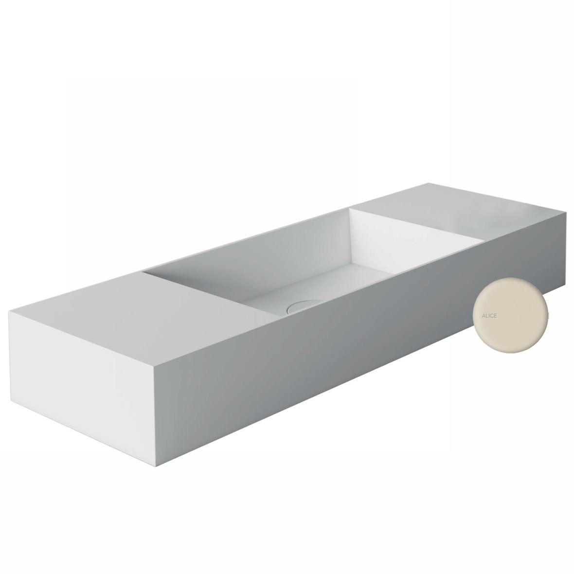 Alice Ceramica SPY pieni malja-allas 80X25X11 cm hiekka posliini beige