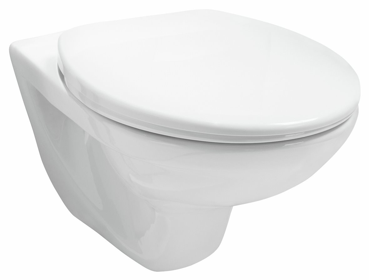 Jika Dino WC-istuin seinään 530 kiiltävä valkoinen