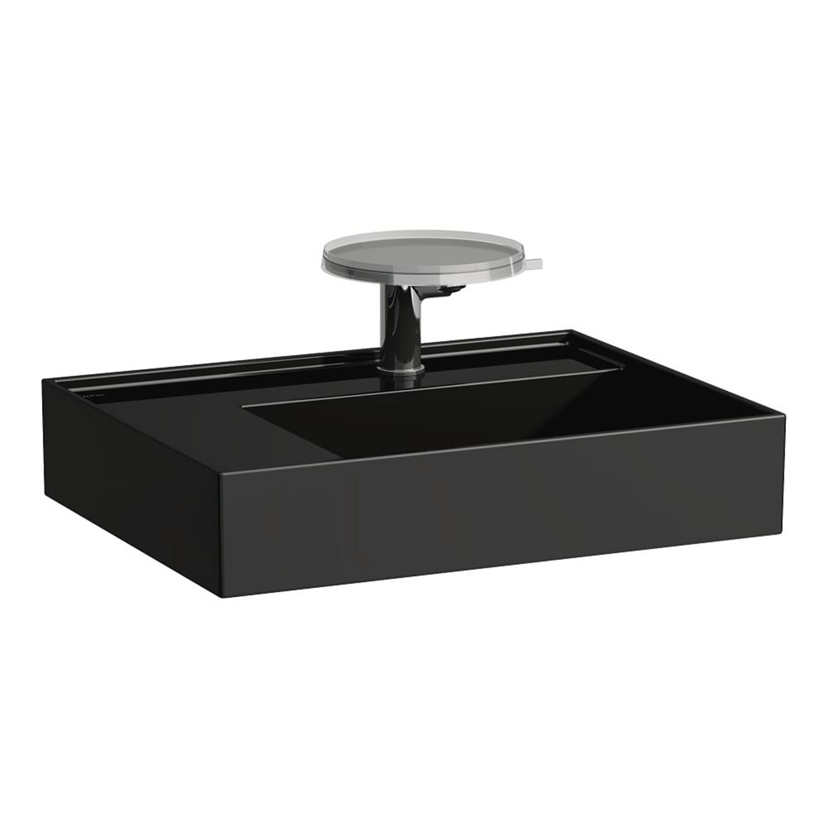 Laufen Kartell seinään asennettava pesuallas 60X46X12 cm kiiltävä musta posliini kulho oikealla kiiltävä musta