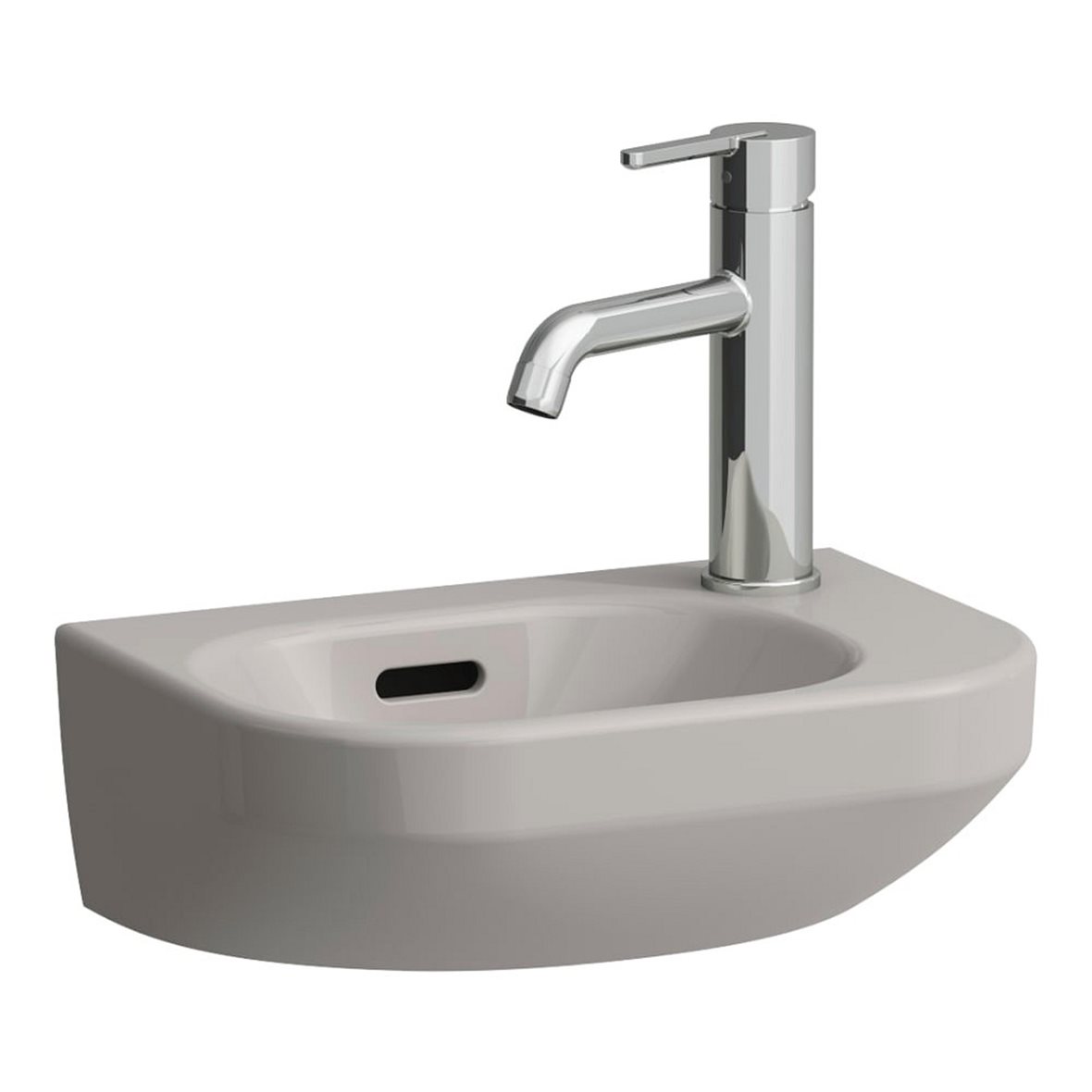 Laufen Lua seinään asennettava pieni pesuallas 36X25X12 cm Manhattan posliini kiiltävä harmaa