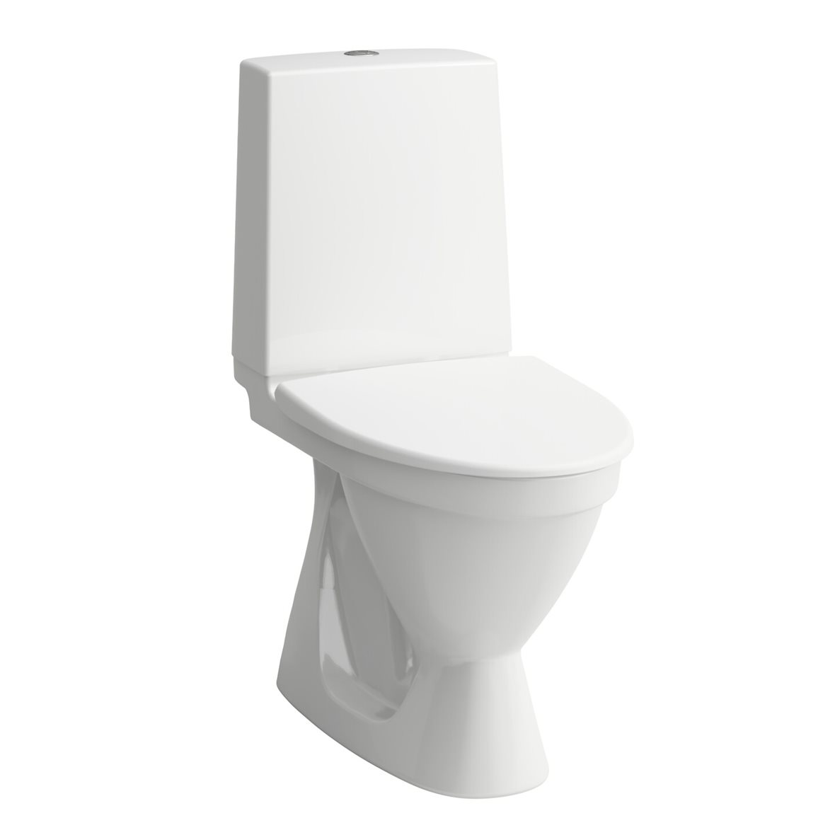 Laufen Rigo WC-istuin lattiaan S-lukko kiiltävä valkoinen pehmeä istuinkansi