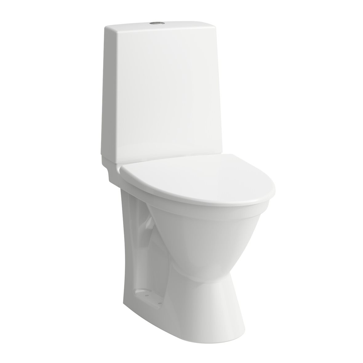Laufen Rigo WC-istuin lattiaan P-lukko kiiltävä valkoinen pehmeä istuinkansi