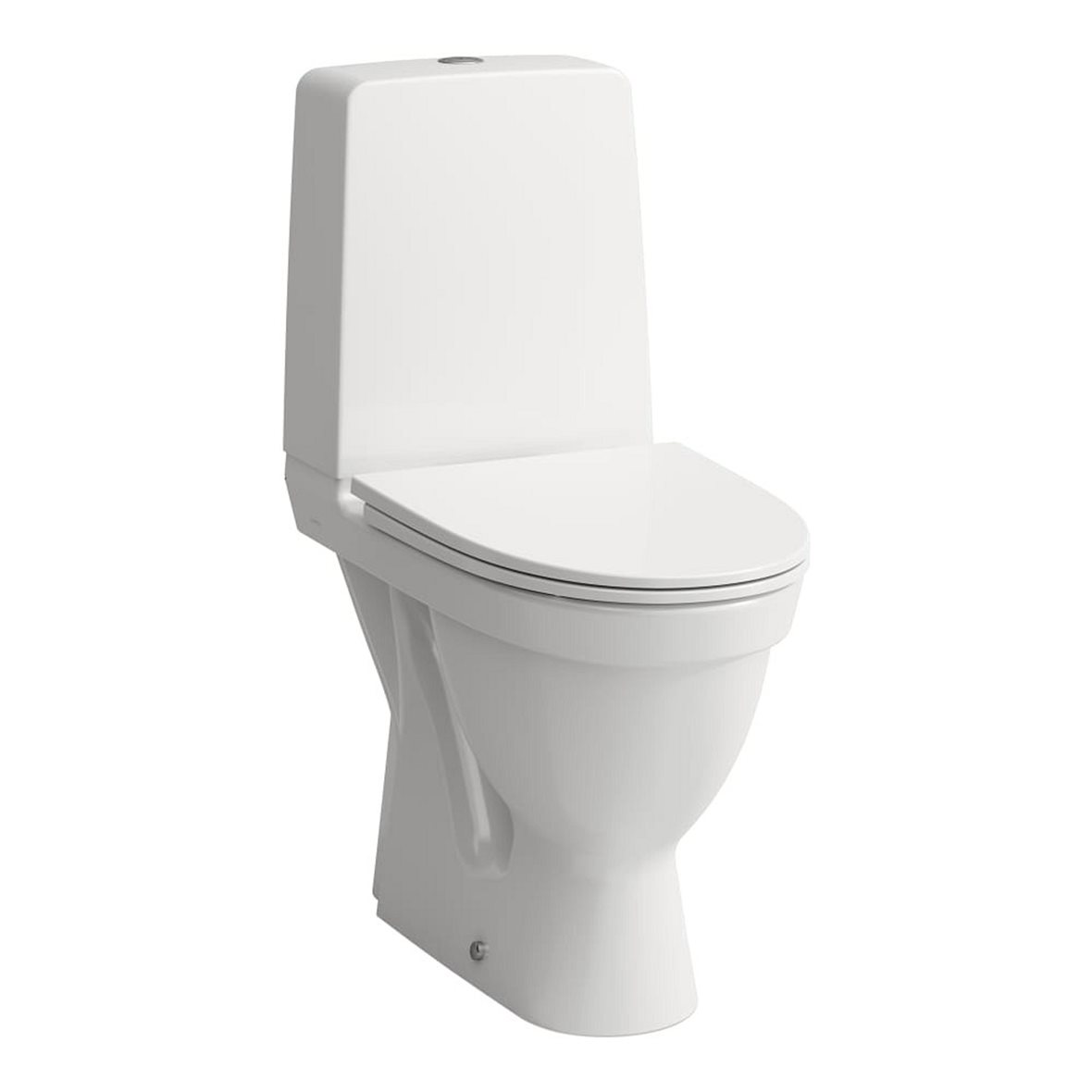 Laufen Kompas Comfort korkea WC-istuin lattiaan rimless S-lukko kiiltävä valkoinen LCC ruuvikiinnitys