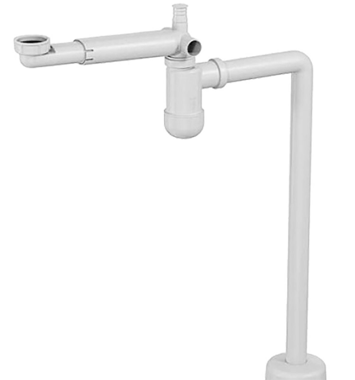 Preloc 310 pesualtaan vesilukko tilaa säästävä 32 mm kova lattiaputki Valkoinen 1 1/4"