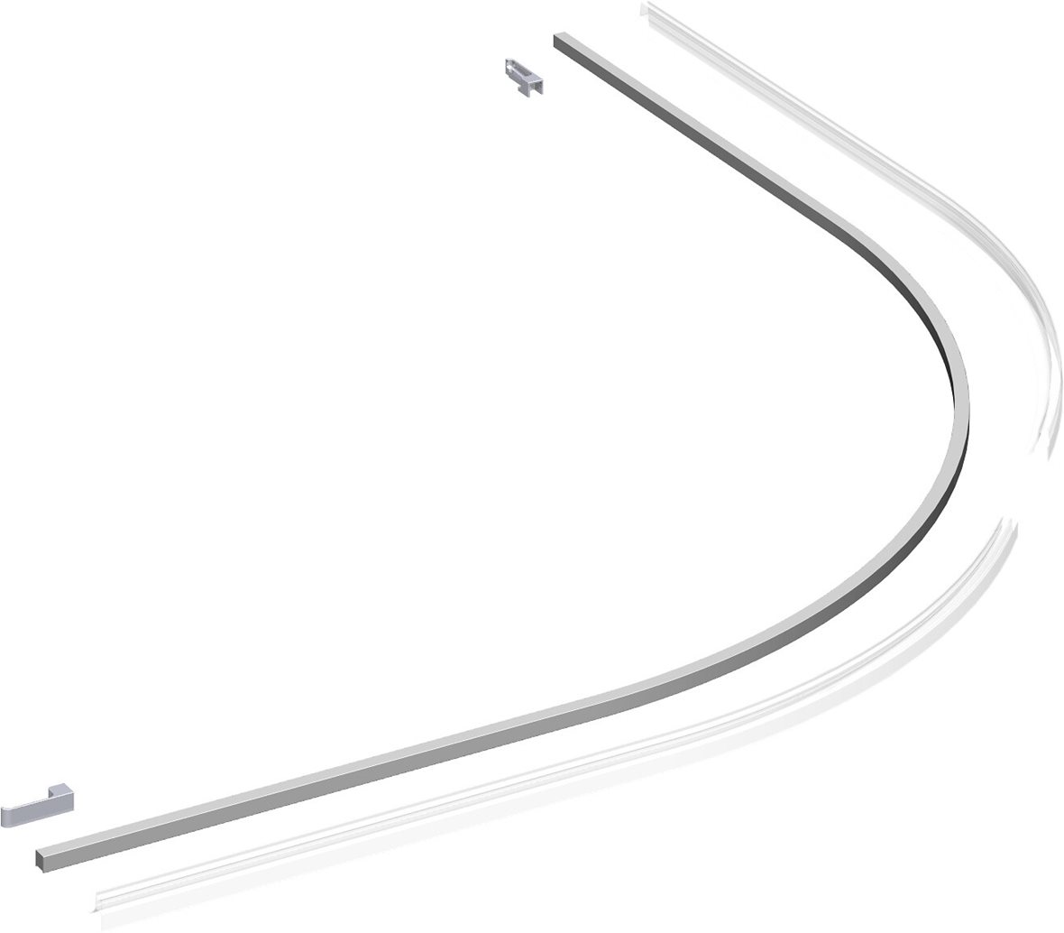 Dansani Match lattiaprofiilisetti suoralle lattialle kromi kaareviin malleihin E