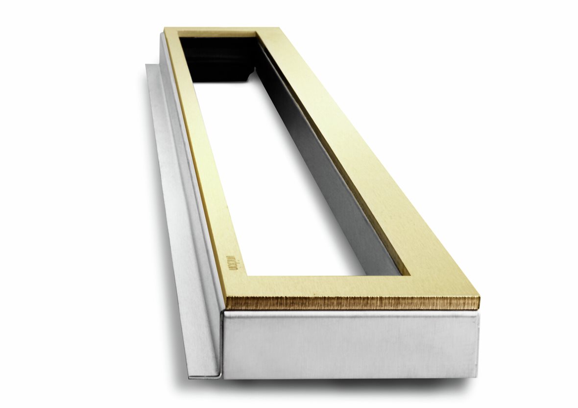 Unidrain HighLine 1915 kehys 700/25 mm RST AISI 304 PVD-messinki