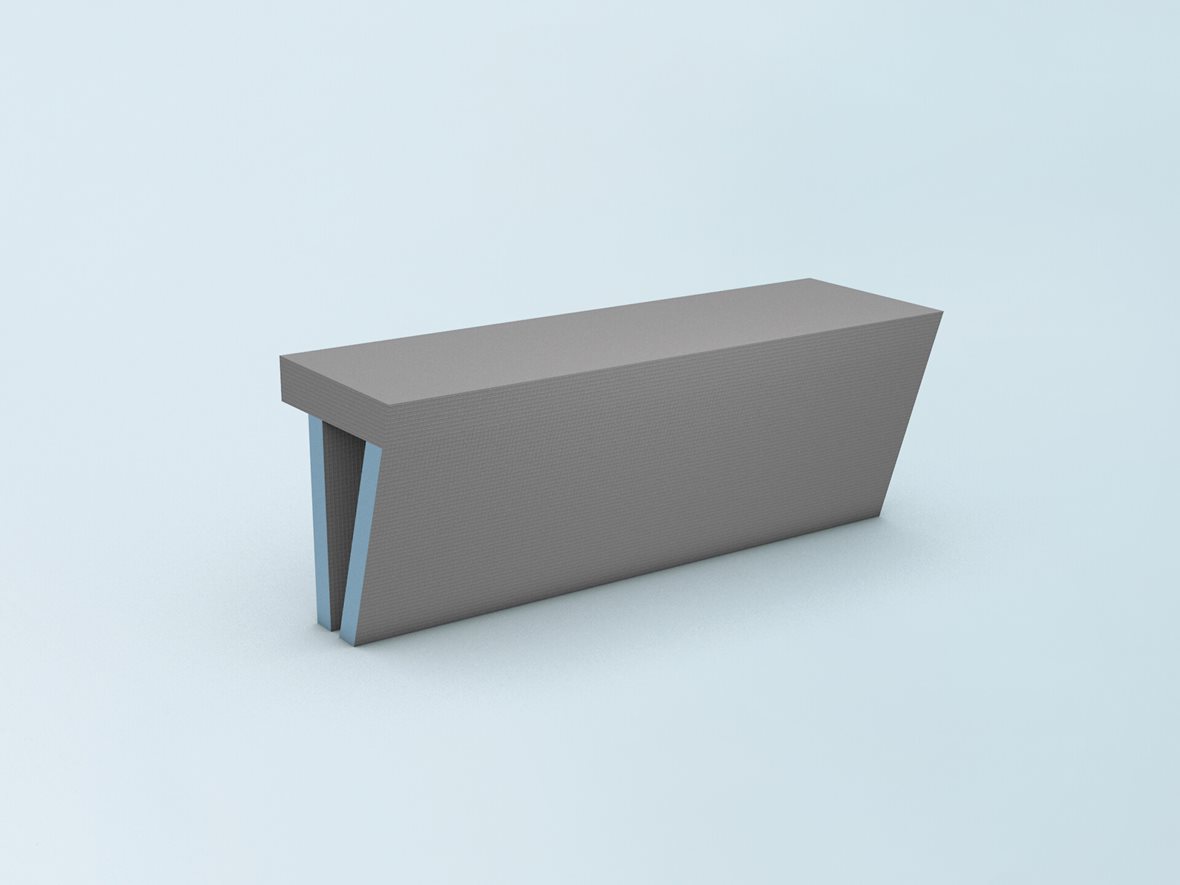 wedi Sanoasa penkki 2 454x900x380 mm kallistus eteen vino reuna