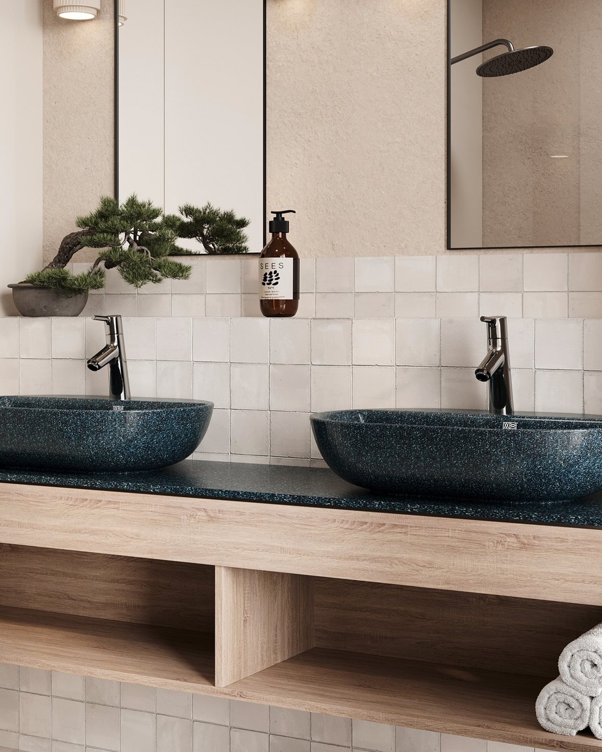 Woodio Soft, Woodio Soft malja-allas 60X40X13,8 cm Arctic matta sininen