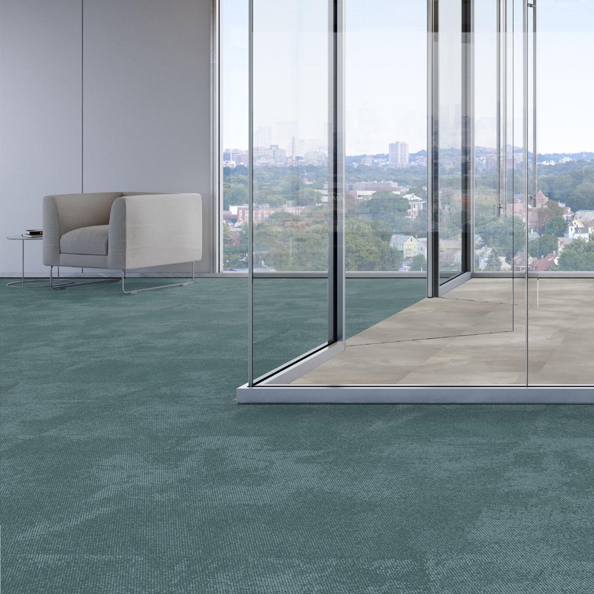 Tekstiililaatat terveydenhuollon toimistotiloissa